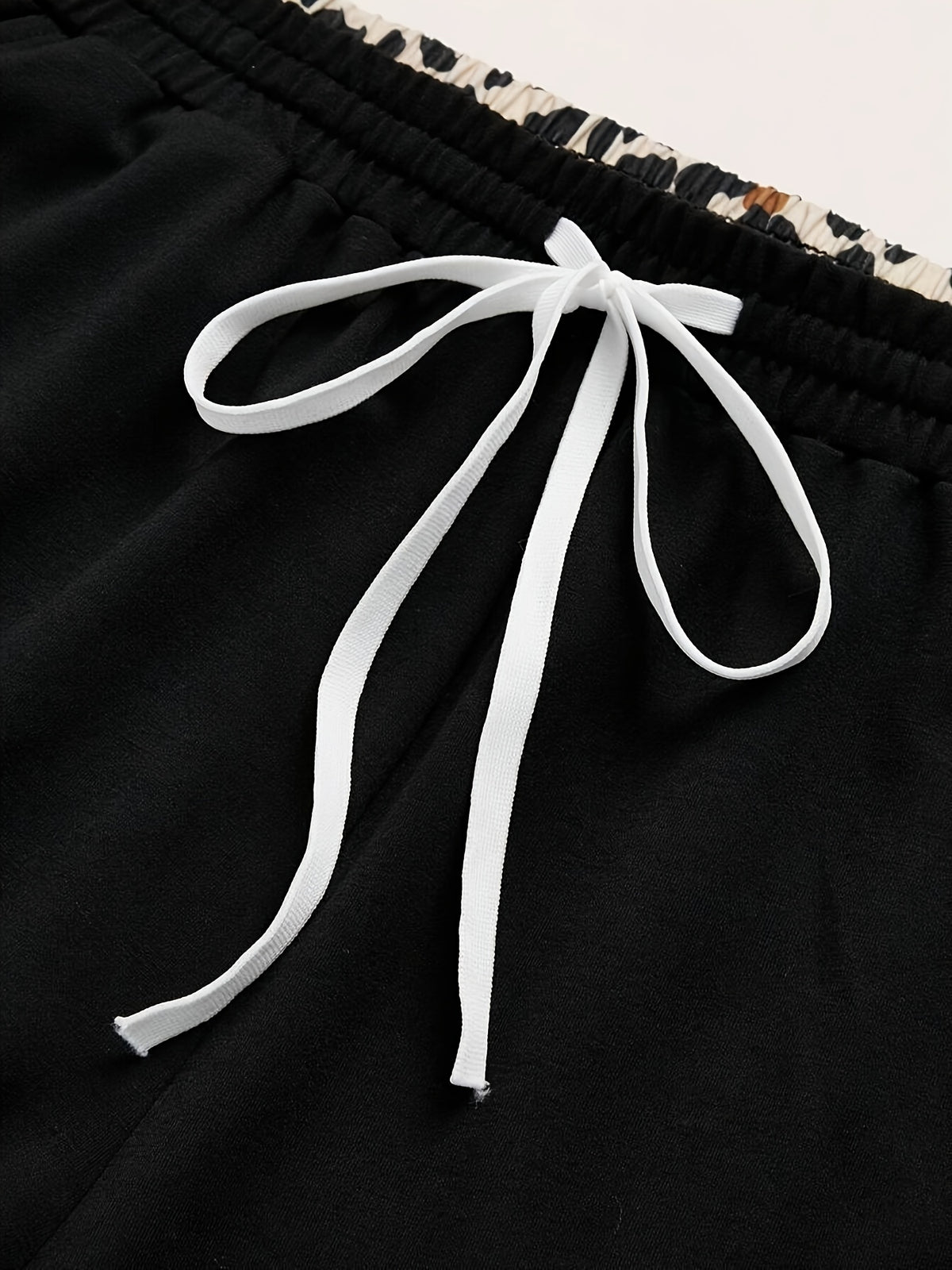 Pantalon large à imprimé léopard pour femme – Pantalon d'été décontracté avec cordon de serrage