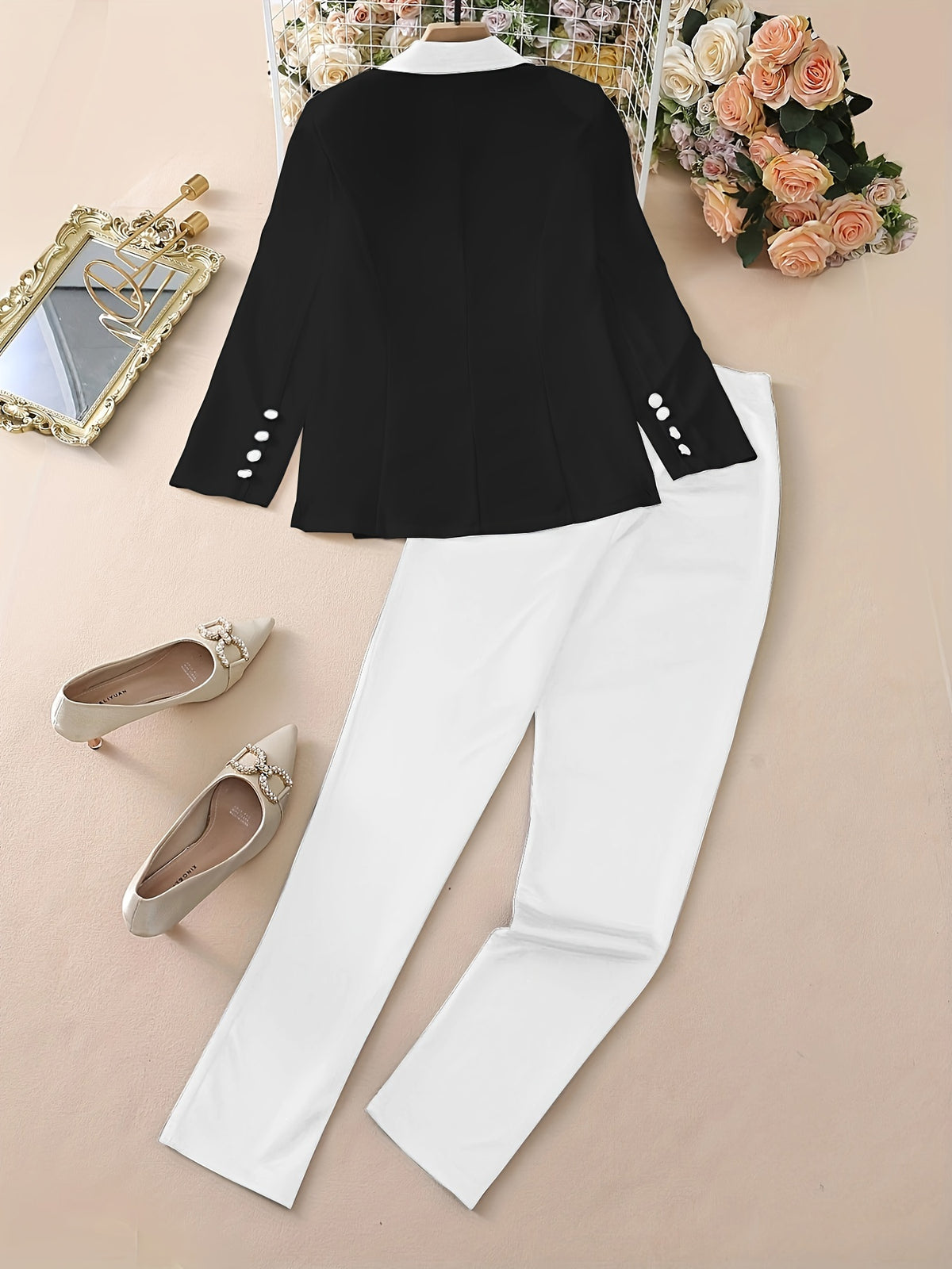 Women's Elegant Patchwork Fashion Suit – Spring/Fall Two-Piece Set
