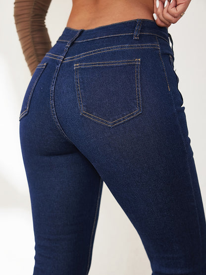 Jean évasé taille haute pour femme – Patte d'éléphant vintage extensible