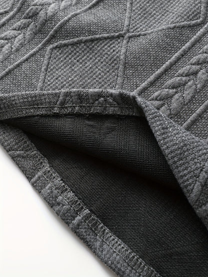 Sweat-shirt ras du cou géométrique pour homme – Pull décontracté à manches longues