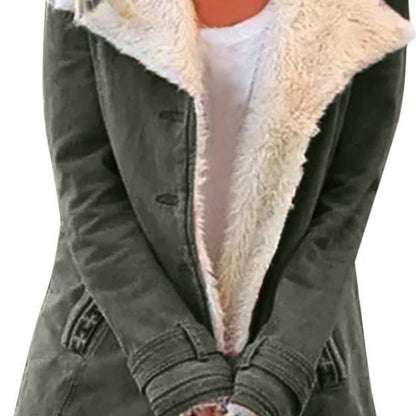 Women’s Winter Warm Coat – Slim Fit Lapel Jacket by Loom & Soul