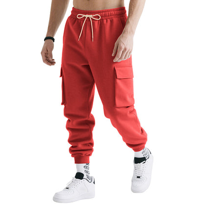 Men’s Multi-Pocket Workwear Trousers – Loose Fit Casual Sports Pants