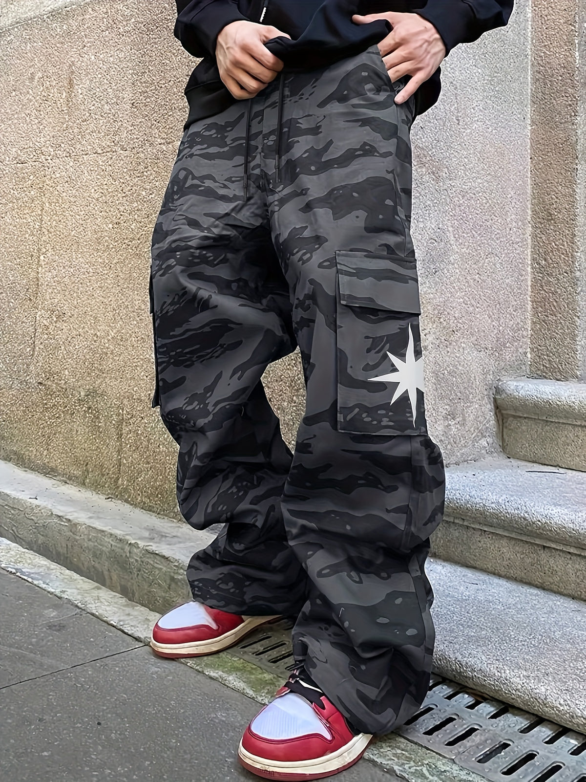 Pantalon Cargo Militaire Homme – Pantalon d'extérieur Ample Multi-Poches