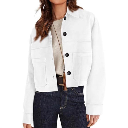 Blouson court femme en simili-daim – Style léger pour les trajets quotidiens