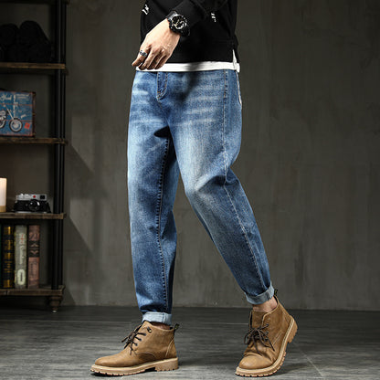 Loom & Soul™ Jean Harem Coupe Décontractée – Pantalon en Jean Extensible Grandes Tailles Homme