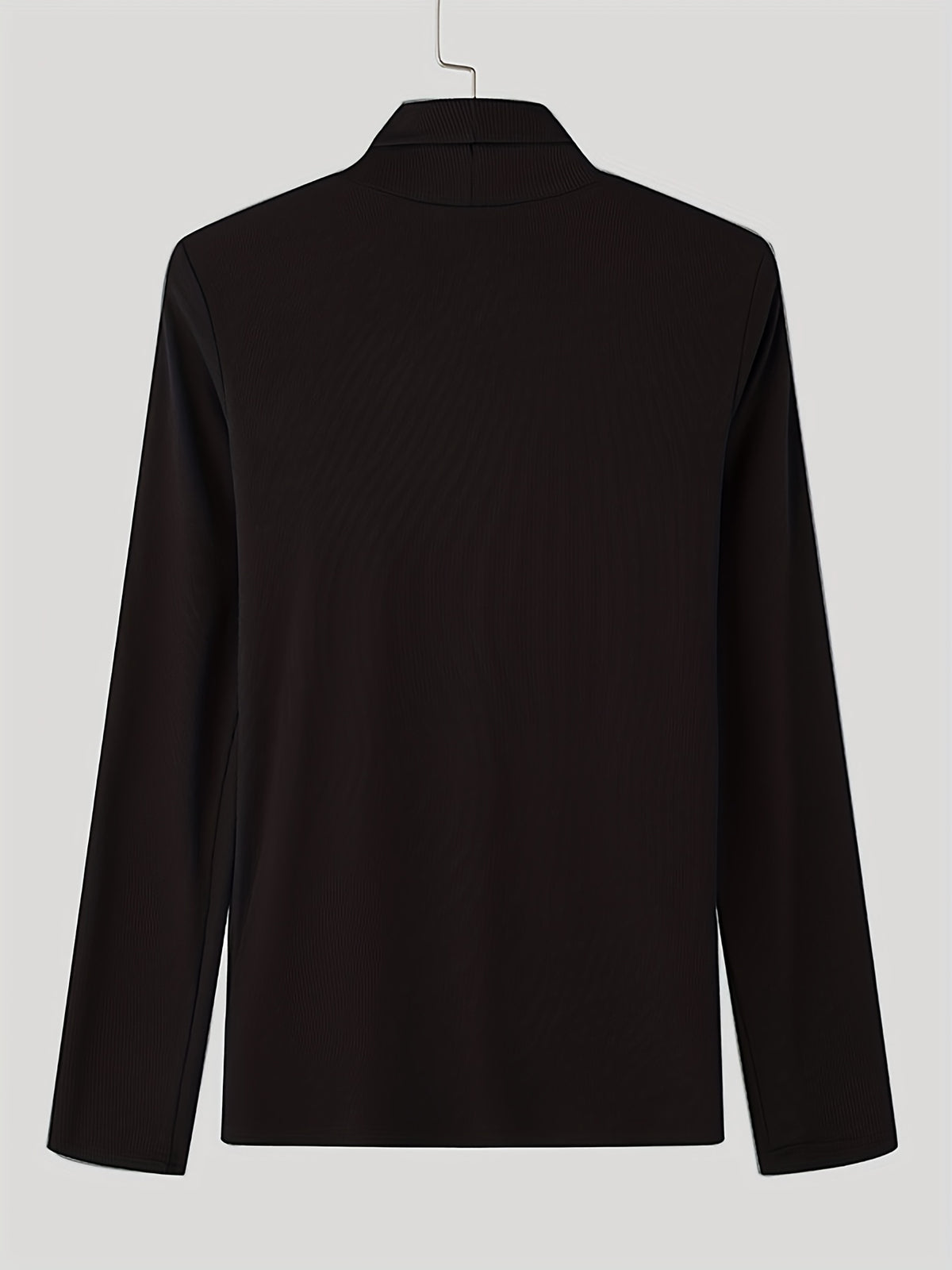 Men’s Slim Turtleneck Base Layer – Button Detail Knit Shirt