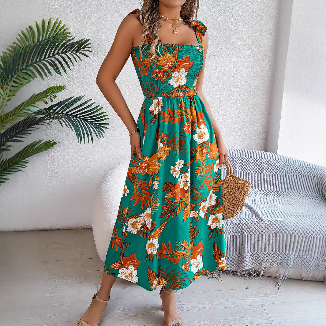 Robe longue corset florale Loom & Soul™ – Robe de plage sans manches taille haute pour femme