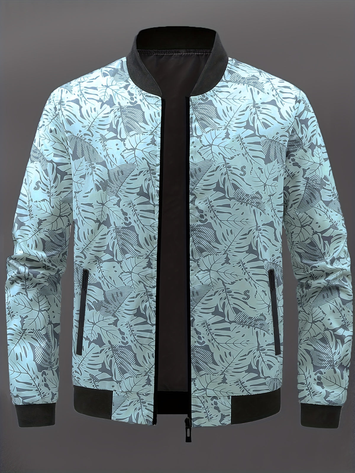 Veste de baseball imprimée pour homme – Manteau léger et décontracté à fermeture éclair style urbain