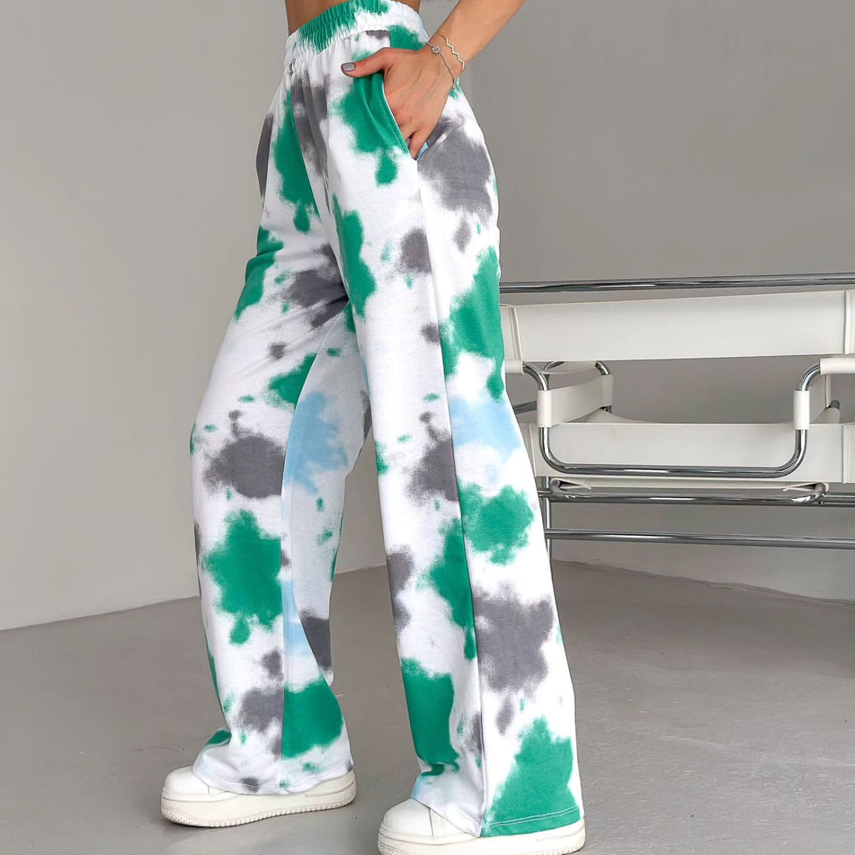 Pantalon droit décontracté Loom & Soul pour femme – Pantalon ample en coton avec micro-élasticité et coupe décontractée