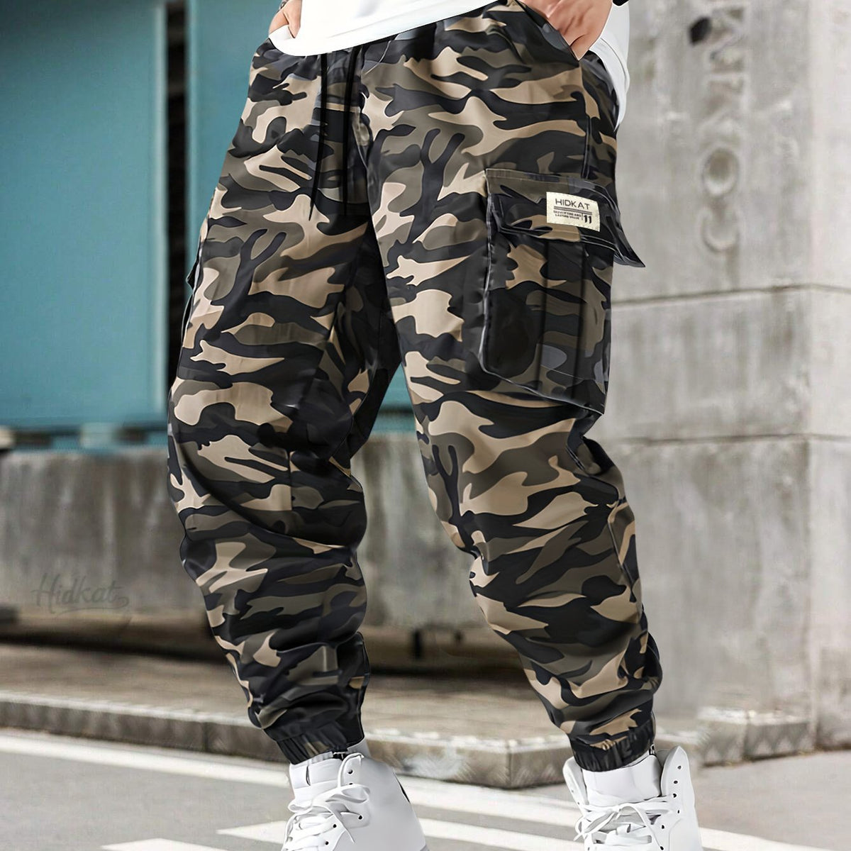 Men’s Camouflage Cargo Pants – Tactical Camo Jogger Hiking Trousers