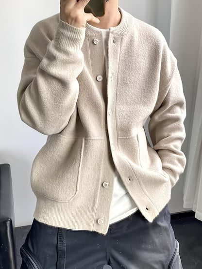 Gilet épais en maille pour homme – Veste pull chaude boutonnée