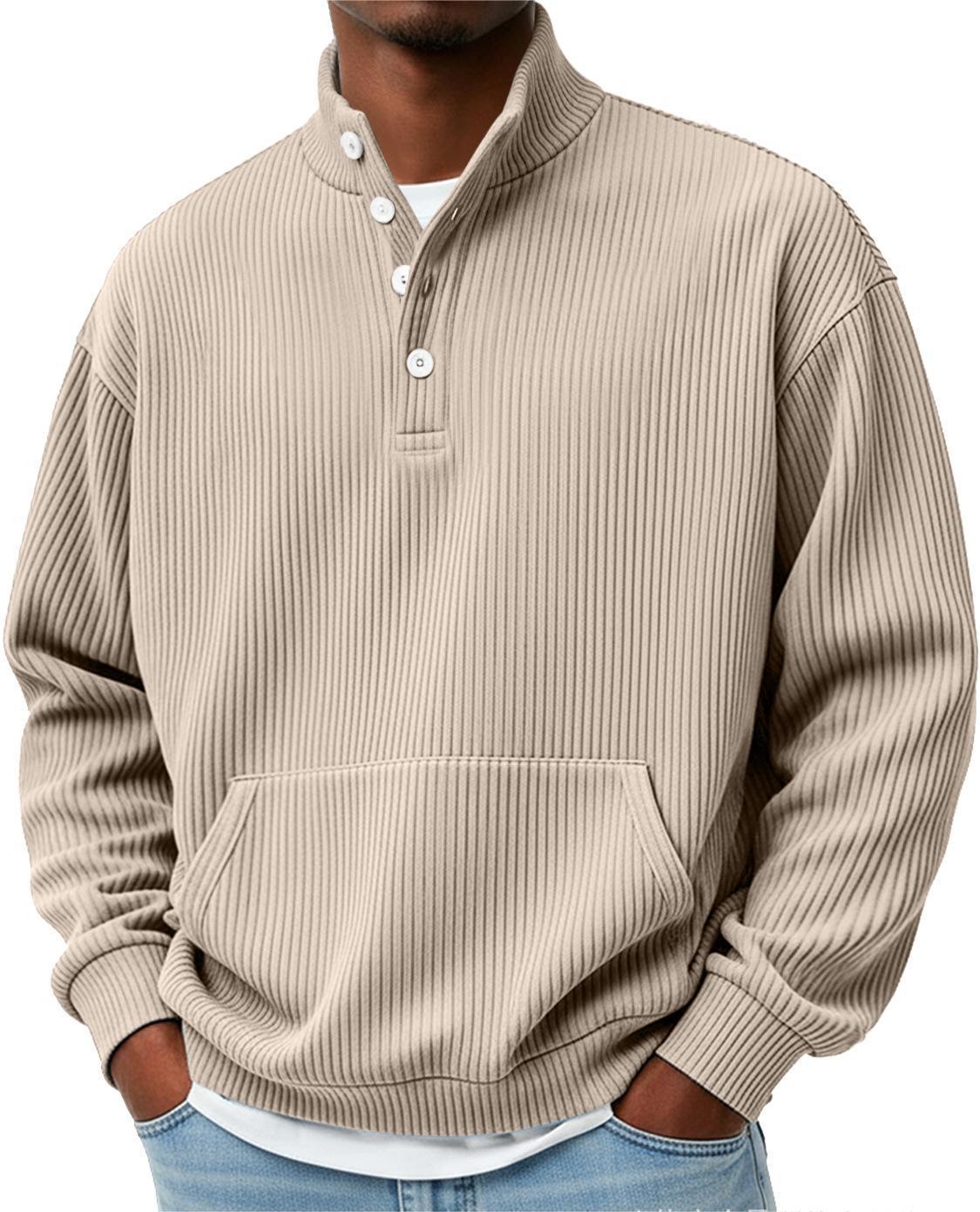 Men’s Solid Color Turtleneck Sweatshirt – Long Sleeve Casual Polo