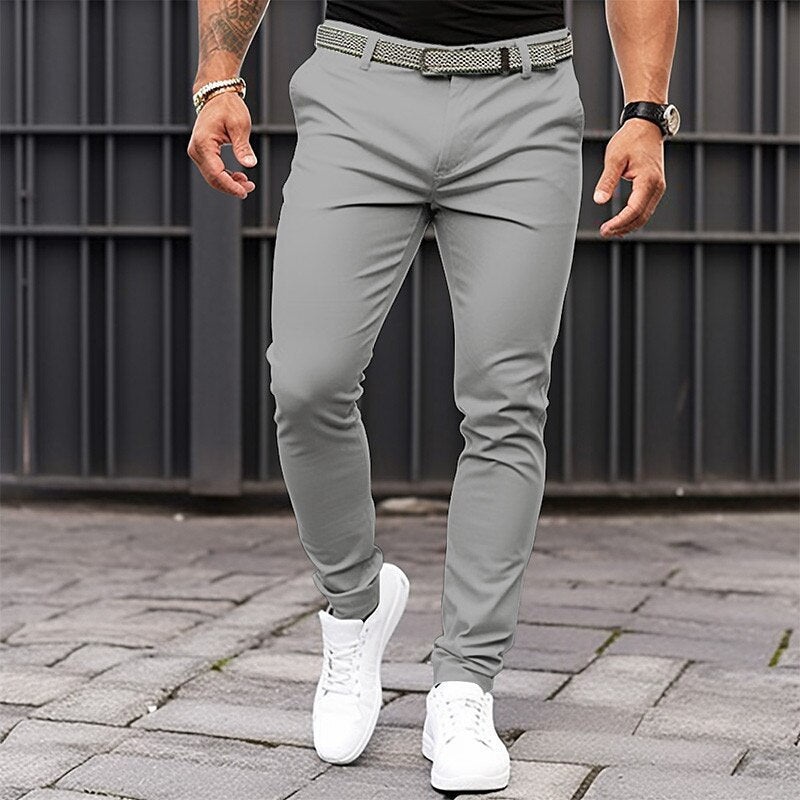 Men’s Slim Fit Casual Trousers – Stretch Business Pants