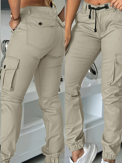 Pantalon Cargo Taille Haute Femme – Pantalon de Travail Élégant Toutes Saisons
