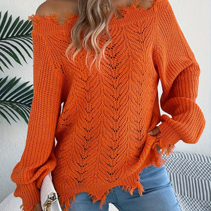 Pull tricoté femme épaules dénudées – Chic pour l'automne/hiver