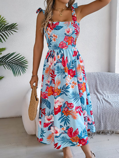 Robe longue corset florale Loom & Soul™ – Robe de plage sans manches taille haute pour femme