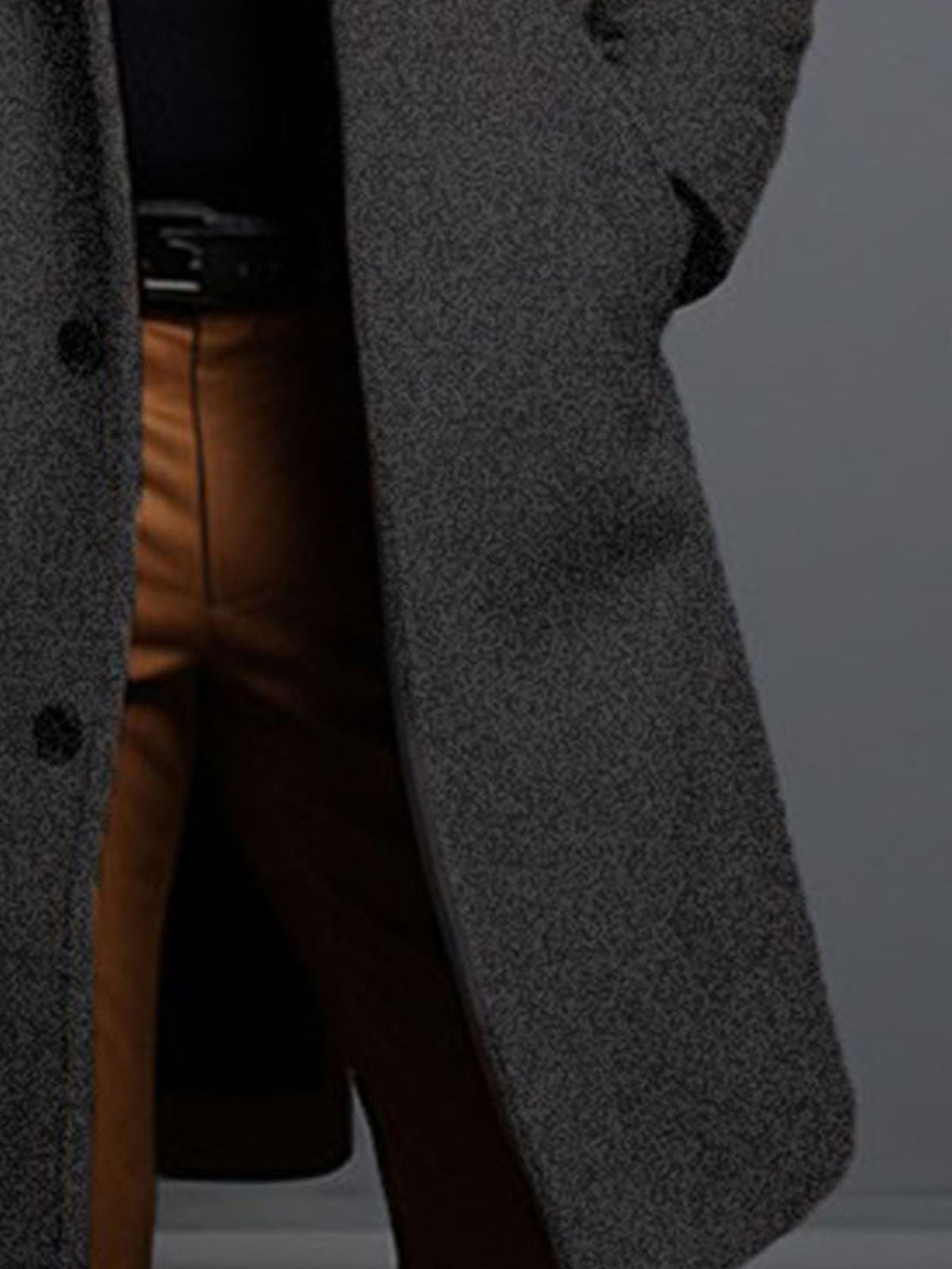 Men’s Classic Lapel Coat – Single Breasted Winter Jacket
