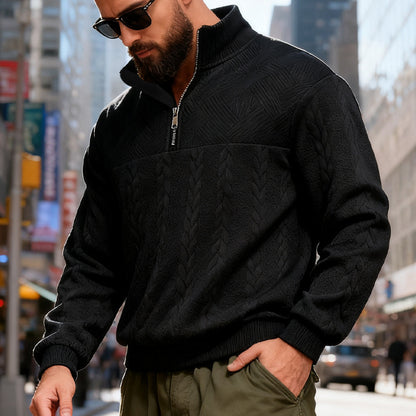 Veste à capuche zippée pour homme – Sweat-shirt décontracté coupe ample avec col montant