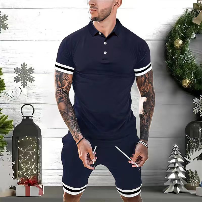 Ensemble 2 pièces d'été Polo et short pour homme – Tenue de sport décontractée
