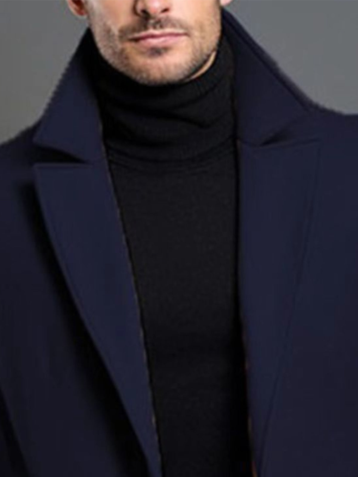 Men’s Classic Lapel Coat – Single Breasted Winter Jacket