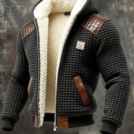 Unisex Fleece-Lined Hooded Jacket – Digital Print Loose Fit