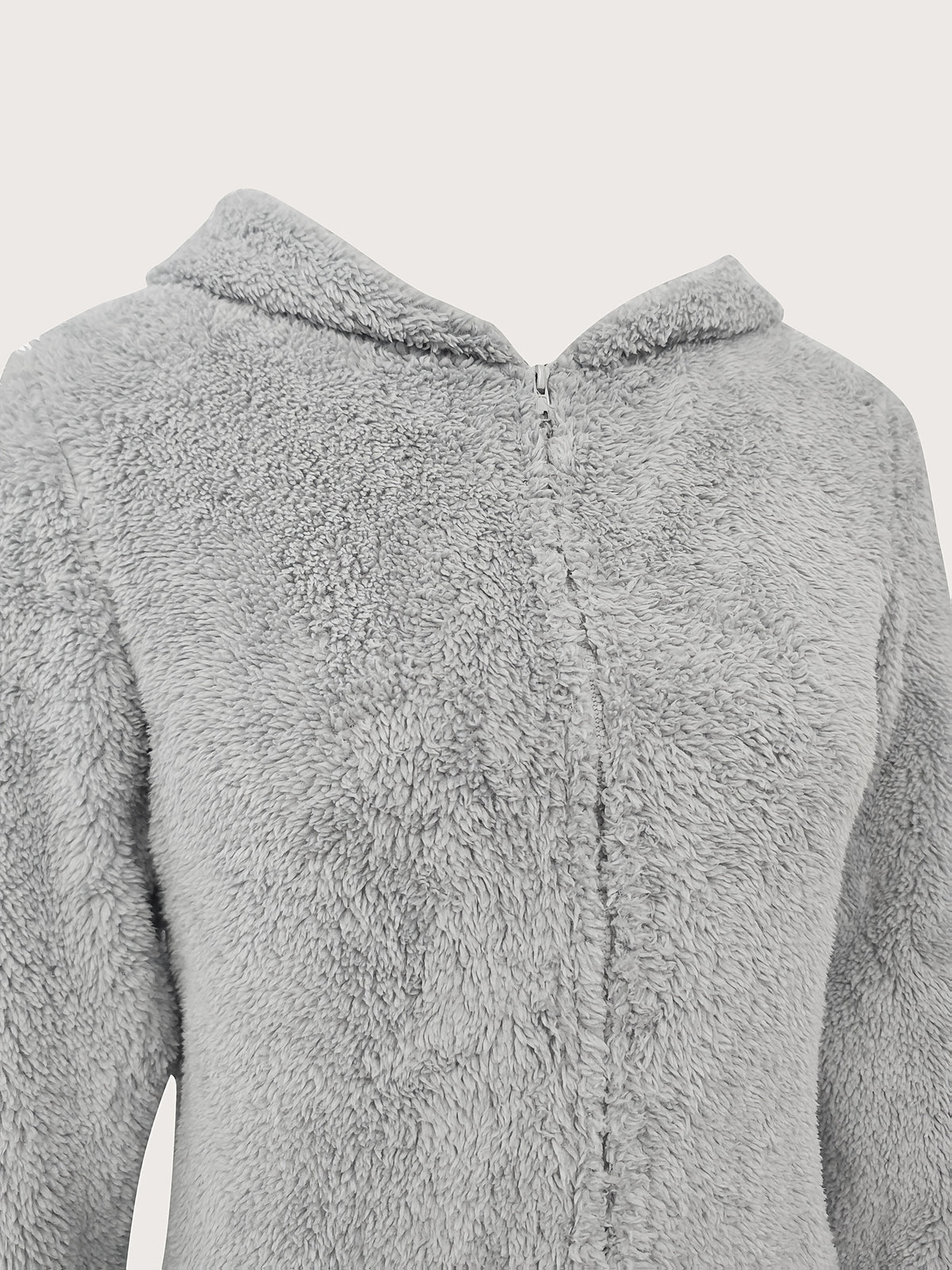 Mono con capucha y cremallera de peluche – Para mujer, cálido y cómodo para otoño/invierno