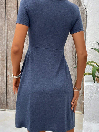 Mini-robe cache-cœur torsadé à col en V – Robe tunique chic décontractée pour l'été