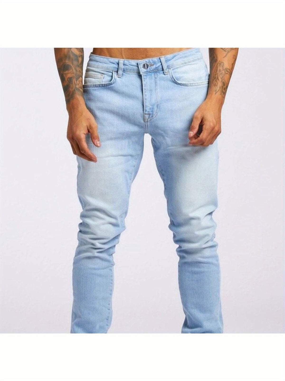 Vaqueros elásticos ajustados grises para hombre – Vaqueros transpirables y modernos para todas las estaciones