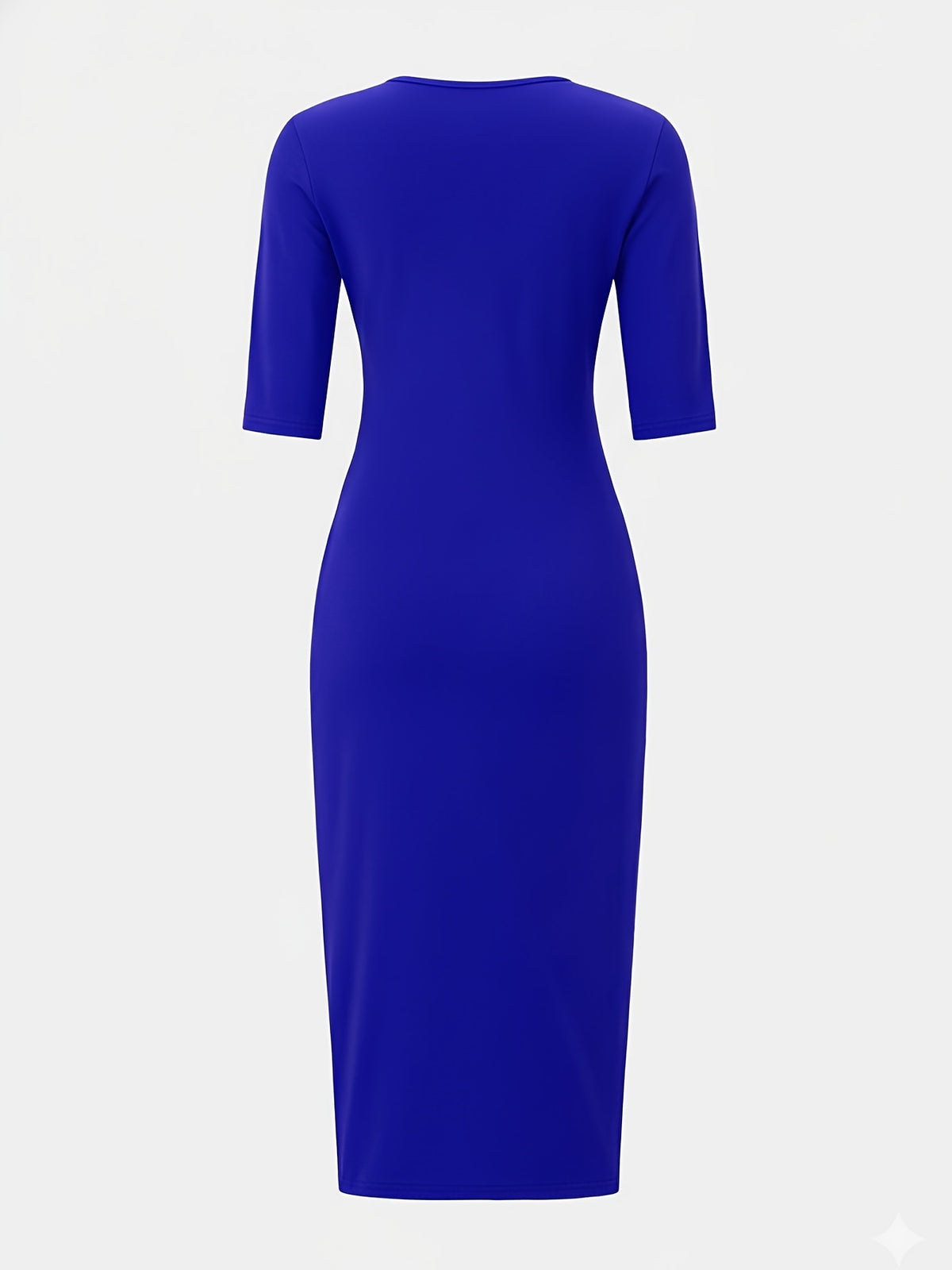 Robe midi moulante à encolure bateau – Robe élégante à manches courtes et coupe ajustée