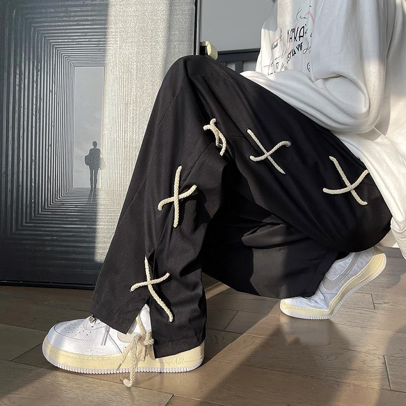 Pantalon de jogging patchwork pour homme – Pantalon décontracté style streetwear vintage