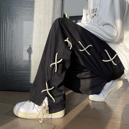 Pantalon de jogging patchwork pour homme – Pantalon décontracté style streetwear vintage