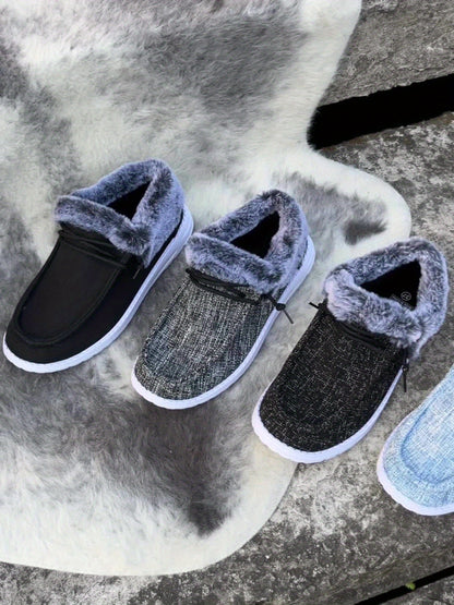 Women’s Slip-On Loafers – Warm Non-Slip Casual Winter Shoes with EVA Sole