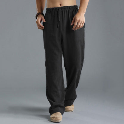 Men’s Breathable Linen Pants – Loose Fit Casual Sports Trousers