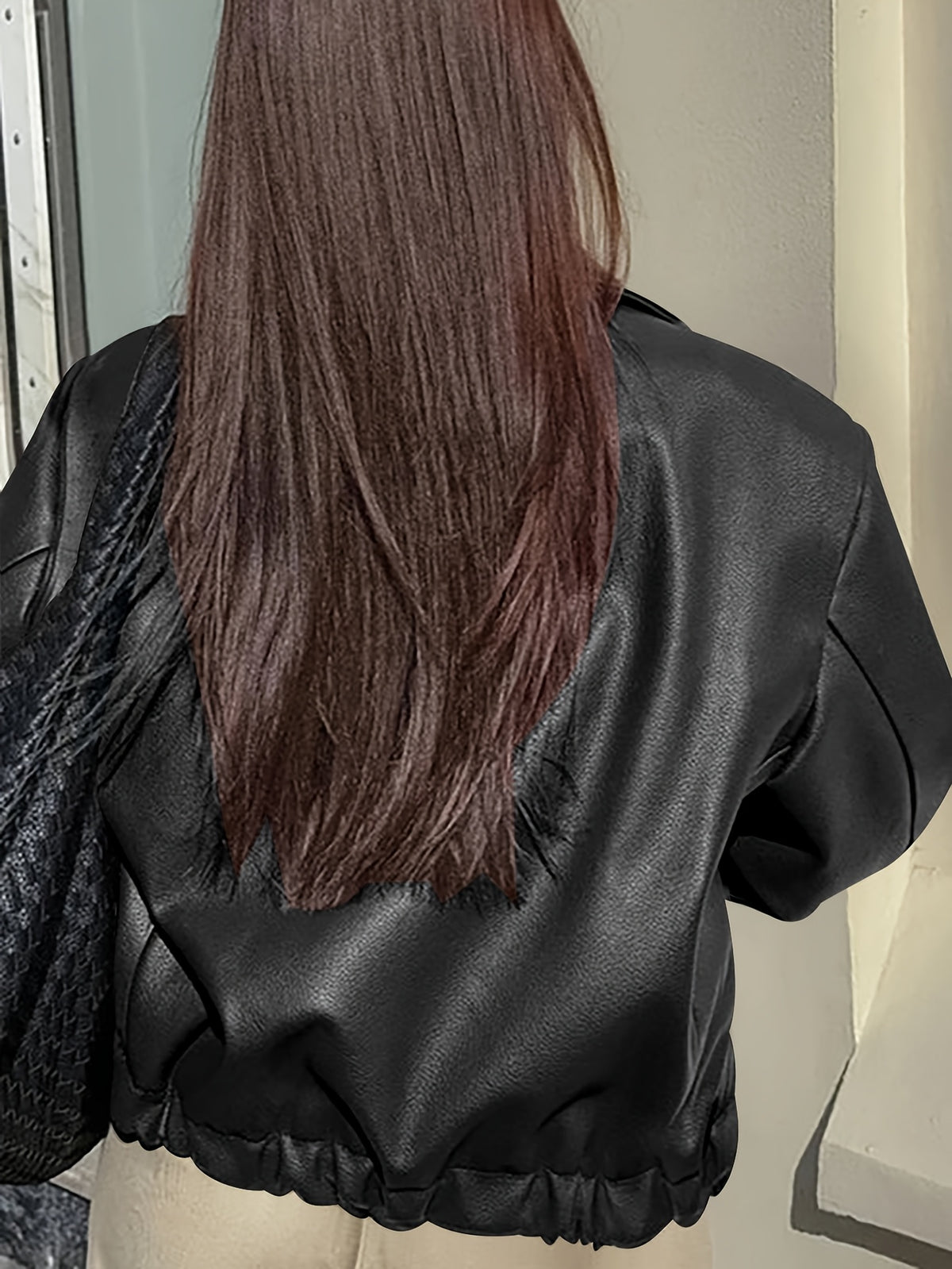 Veste de moto rétro pour femme – Manteau décontracté classique à revers toutes saisons