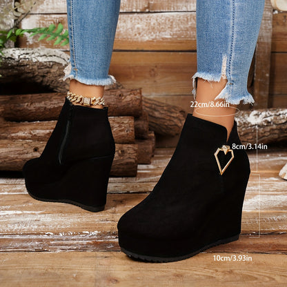Botines de plataforma gruesa para mujer – Botas de moda con cremallera atrevida