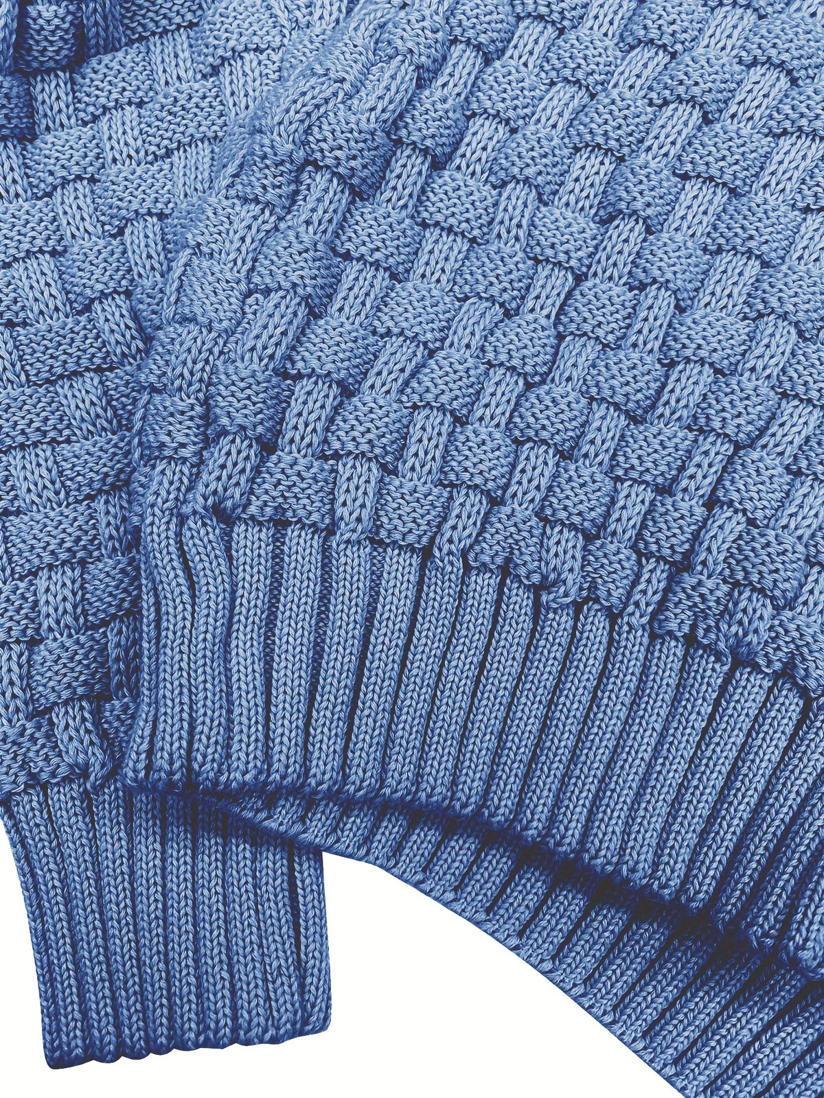 Pull en tricot gaufré pour homme – Grande élasticité avec col à revers