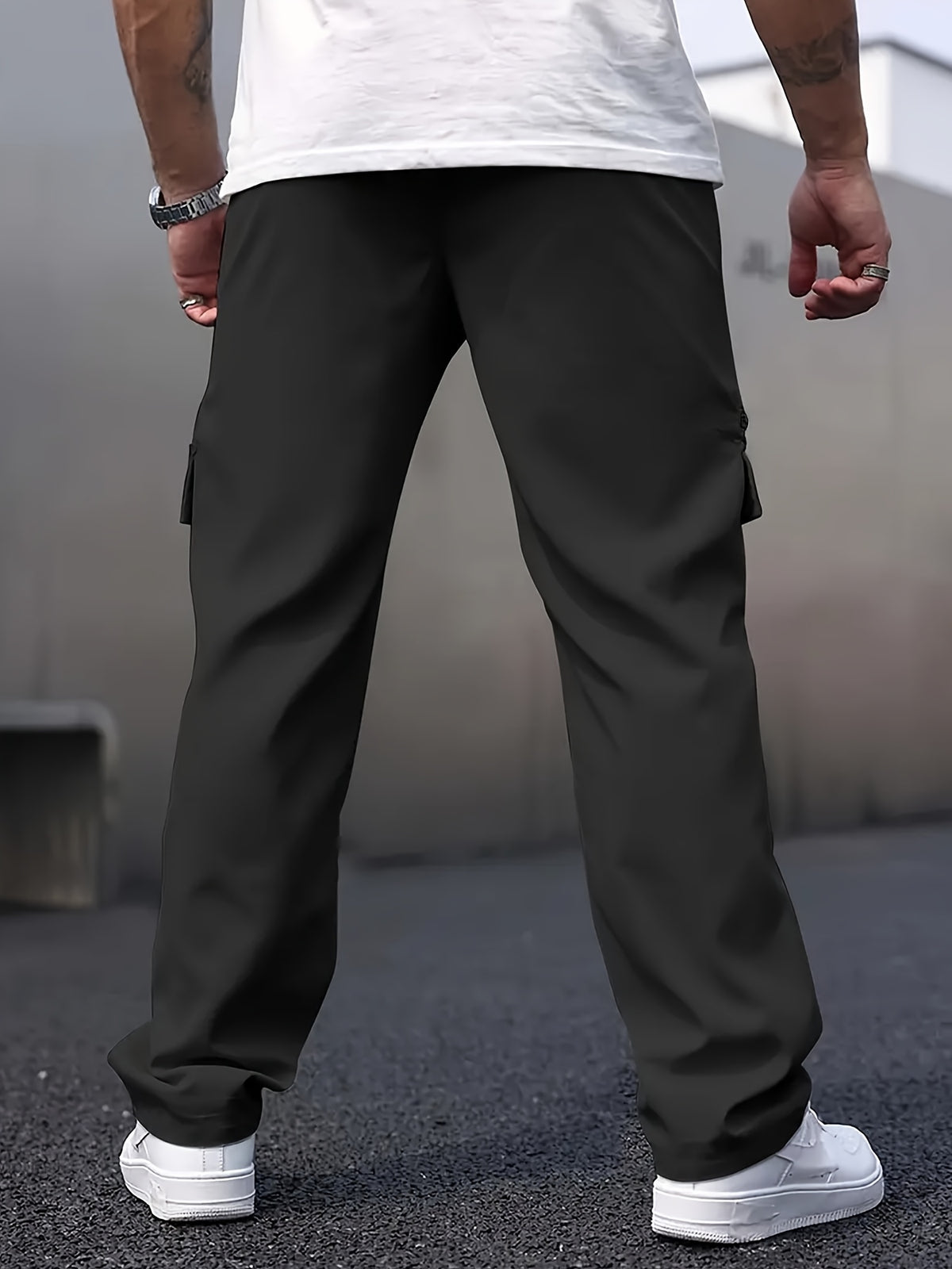 Men’s Cargo Pants – Loose Straight-Leg Multi-Pocket Street Trousers