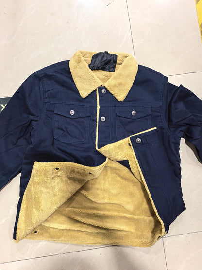 Men’s Fleece-Lined Workwear Jacket – Sherpa Collar Coat