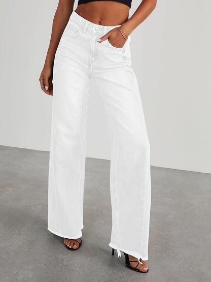 Jean taille haute ample pour femme – Denim décontracté extensible