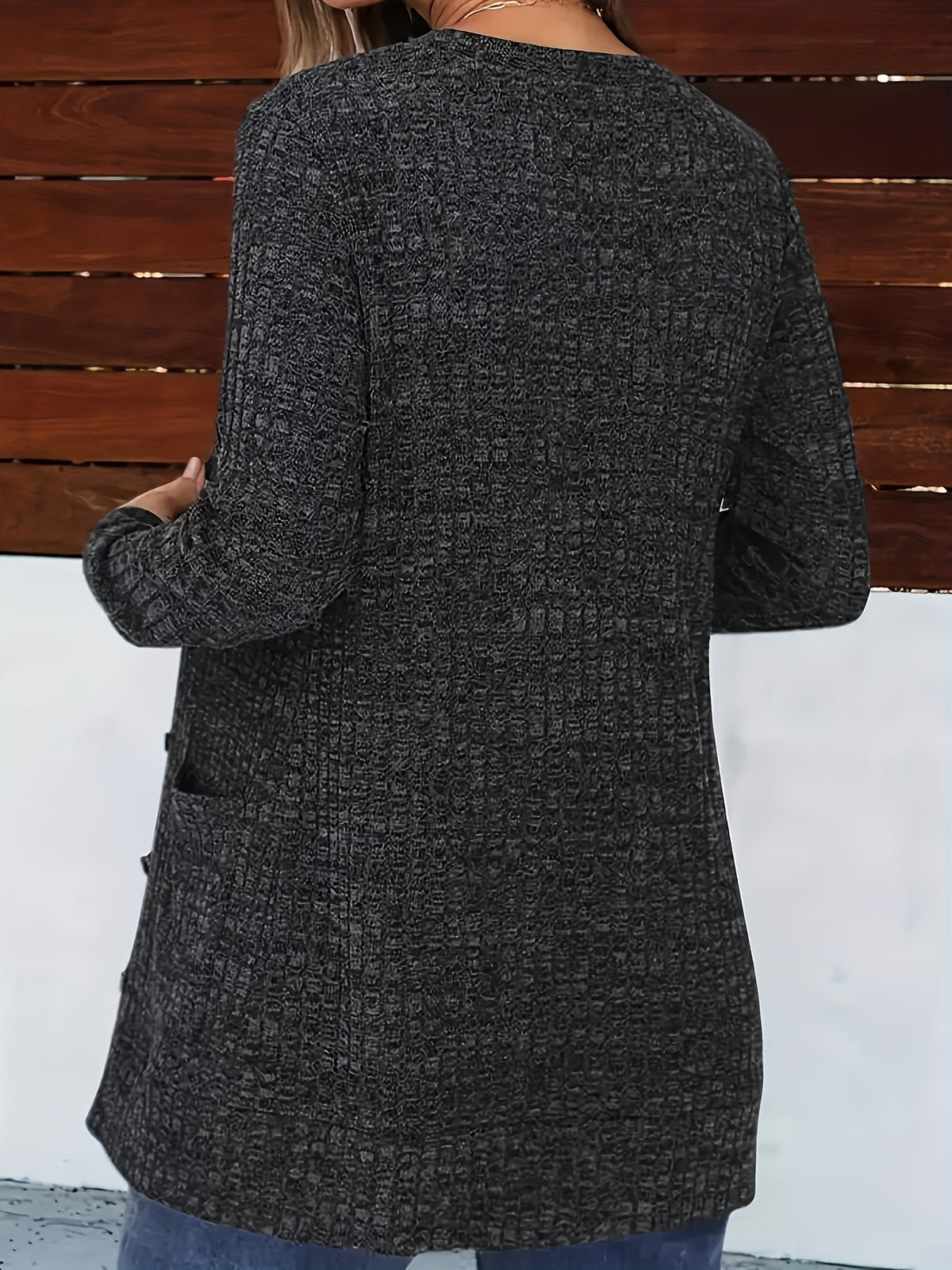 Cardigan élégant col V pour femme – Pull d'automne douillet boutonné