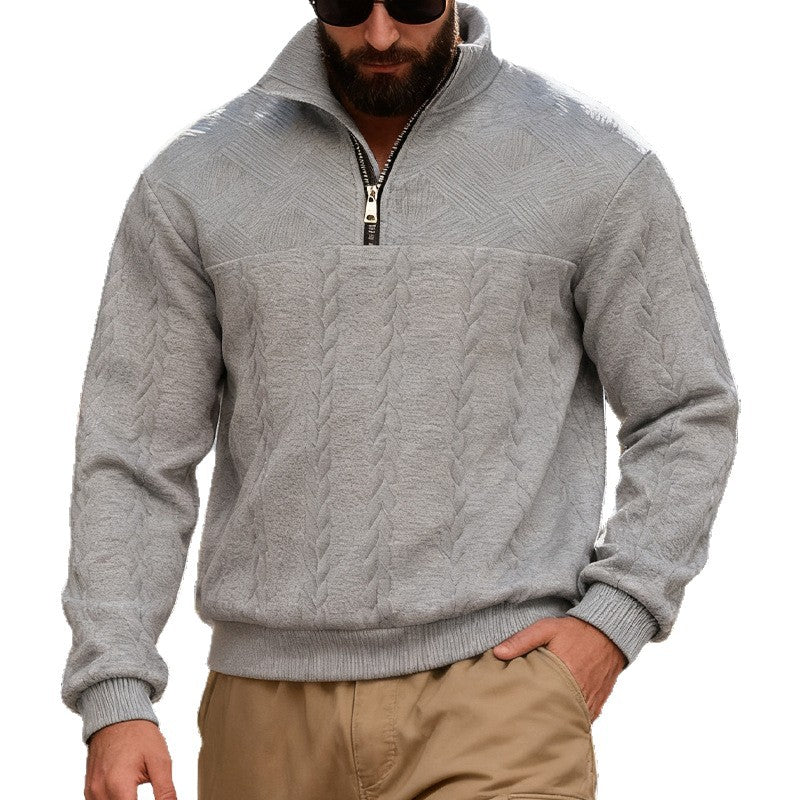 Veste à capuche zippée pour homme – Sweat-shirt décontracté coupe ample avec col montant