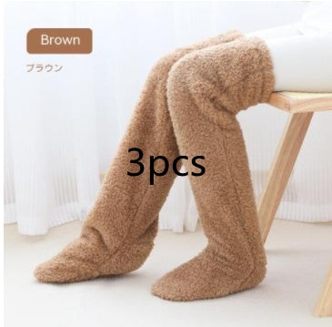 Loom & Soul™ Over-Knee Fuzzy Long Socks – Unisex Winter Warm Sleeping & Home Stockings