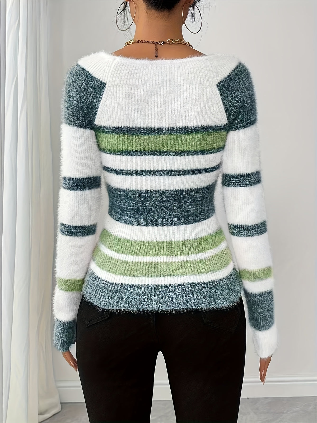 Pull douillet color-block pour femme – Molleton doux pour l'automne/hiver