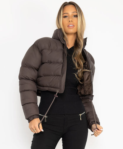 Loom & Soul™ Women’s Down Jacket – Bohemian Short Puffer Coat with Silk-Cotton Fill and Retro Flair