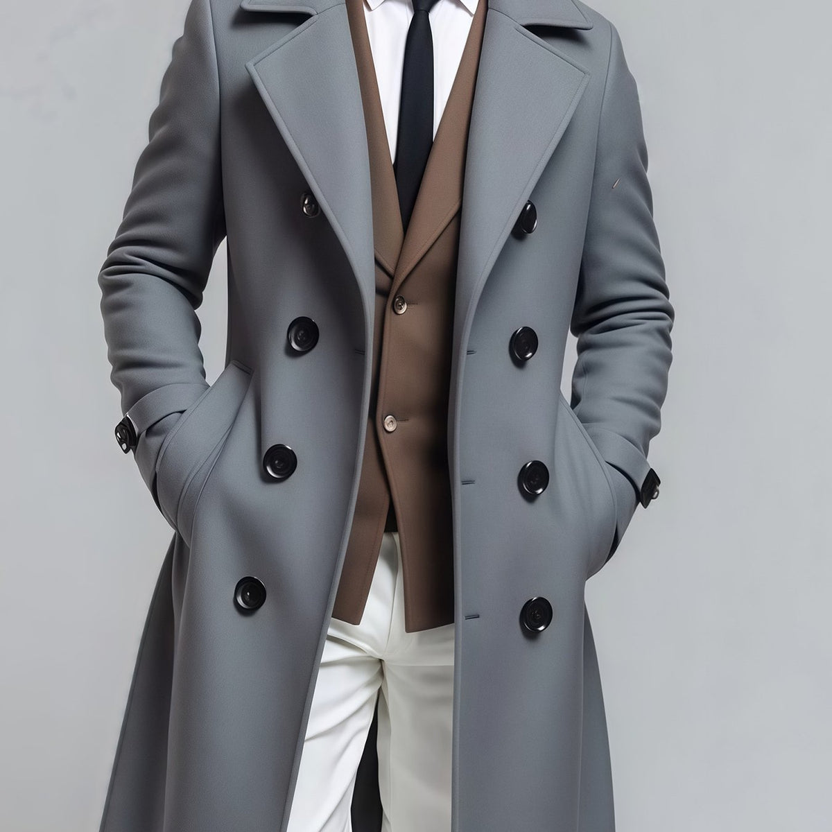 Men’s 3-in-1 Mid-Length Jacket – Double Breasted Coat