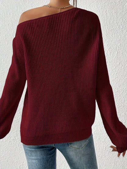 Chandail asymétrique pour femme – Pull élégant printemps/automne