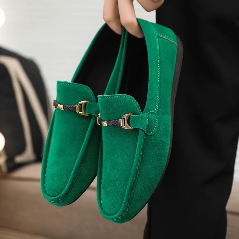 Chaussures en toile coréennes Loom & Soul™ pour hommes – Mocassins décontractés légers et respirants à enfiler avec motif rayé