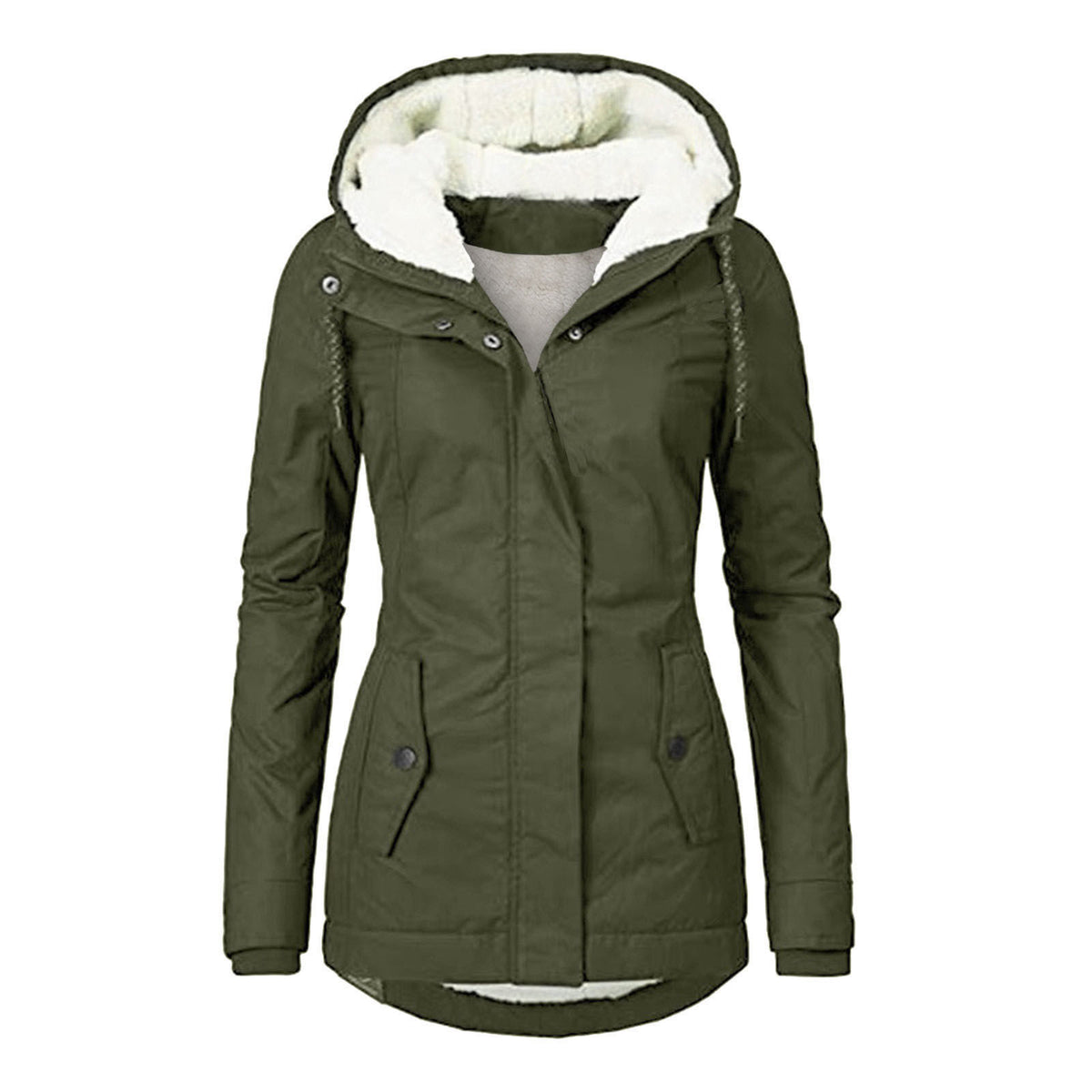 Loom & Soul™ Veste polaire à capuche confortable – Manteau d'hiver chaud zippé pour femme avec poches et doublure en fausse fourrure