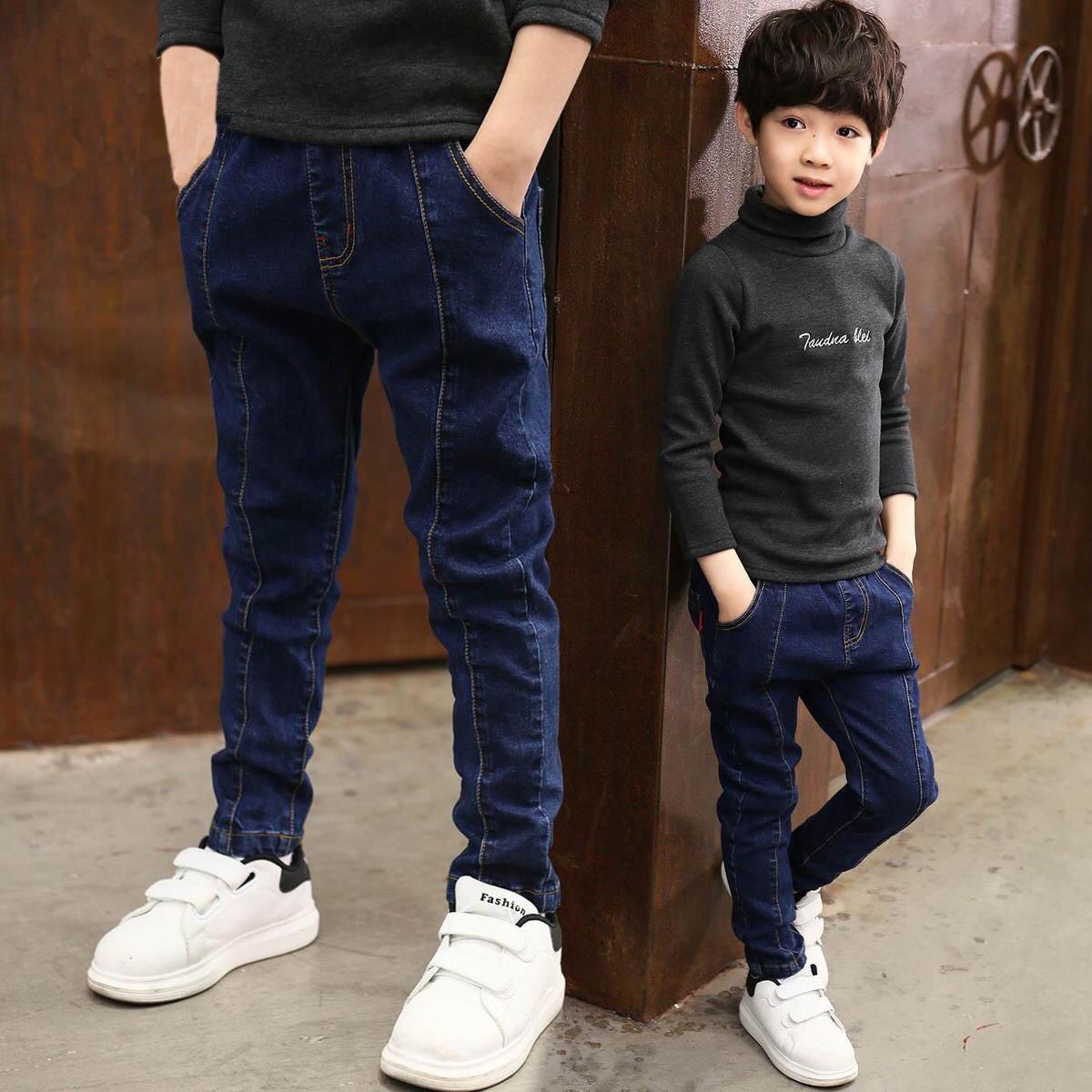 Loom & Soul Boys’ Denim Trousers – Letter Print Kids’ Jeans with Comfortable Fit and Durable FabricLoom & Soul Boys’ Denim Trousers – Letter Print Kids’ Jeans with Comfortable Fit and Durable Fabric