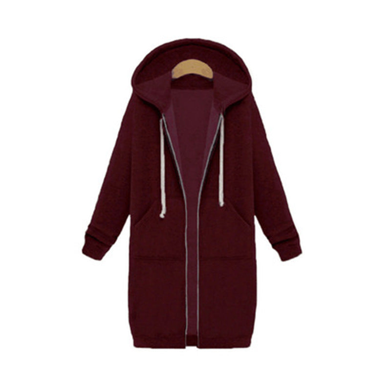 Loom & Soul Women’s Hooded Fleece Jacket – Long Zipper Coat with Soft Lining, Casual Warm Outerwear